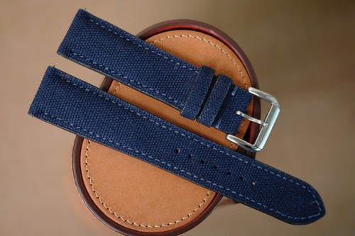 Cinturino orologio tela blu
